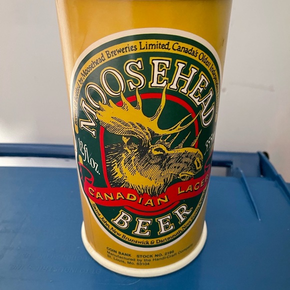 Rare VTG MOOSEHEAD CANADIAN BEER LAGER Coin Bank Container 9.5" RARE 2195 - 70s - Picture 2 of 4